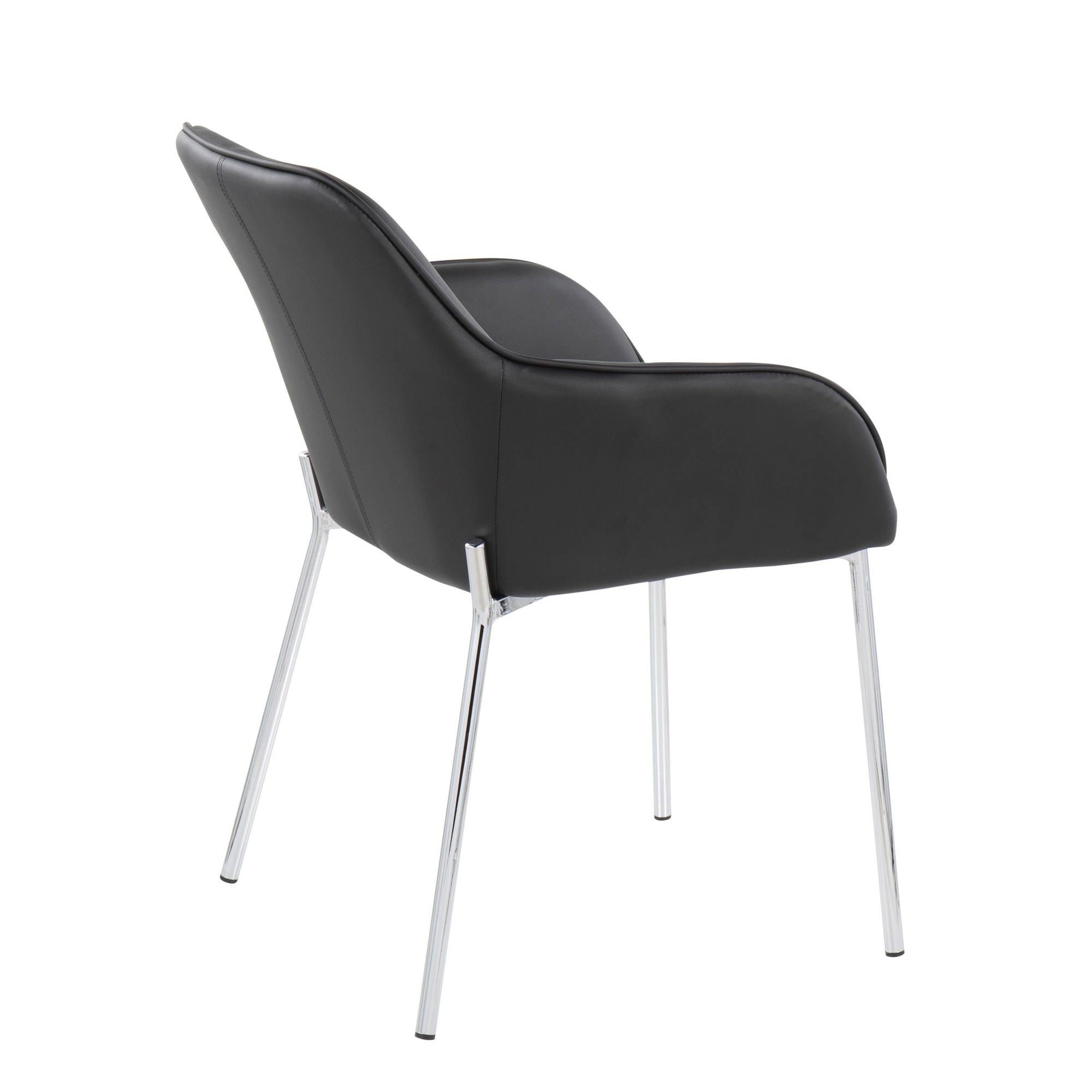 Daniella Contemporary Faux Leather Dining Chairs Chrome Black (Set of 2) (Set of 2) 5 Daniella Contemporary Faux Leather Dining Chairs Chrome Black (Set of 2) (Set of 2) - Image 5