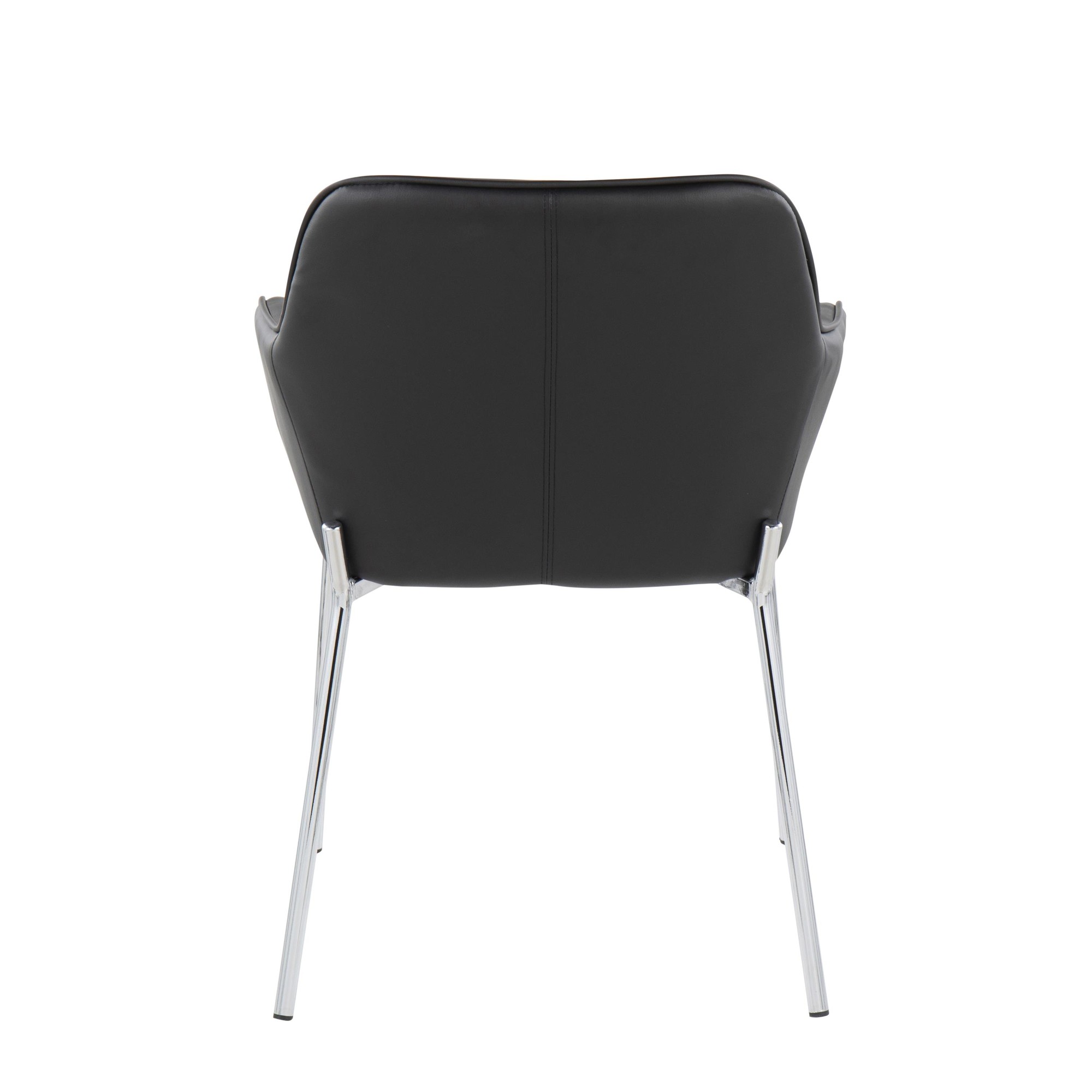 Daniella Contemporary Faux Leather Dining Chairs Chrome Black (Set of 2) (Set of 2) 6 Daniella Contemporary Faux Leather Dining Chairs Chrome Black (Set of 2) (Set of 2) - Image 6