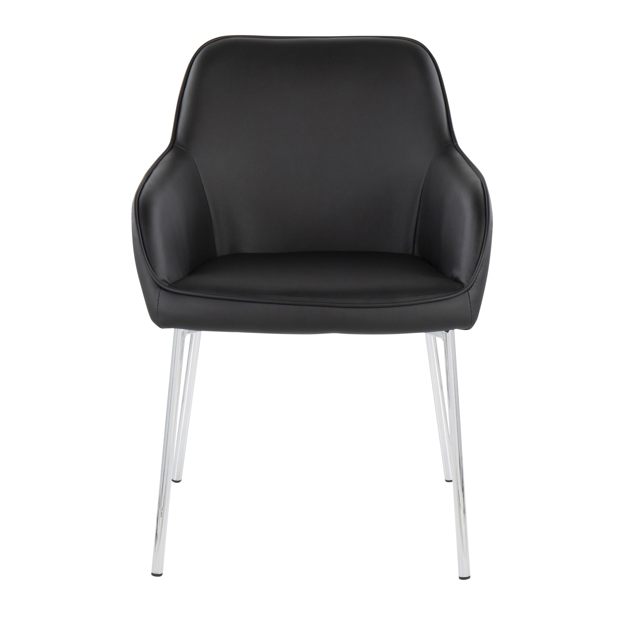 Daniella Contemporary Faux Leather Dining Chairs Chrome Black (Set of 2) (Set of 2) 7 Daniella Contemporary Faux Leather Dining Chairs Chrome Black (Set of 2) (Set of 2) - Image 7