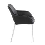 Daniella Contemporary Faux Leather Dining Chairs with Chrome Metal Legs in Black (Set of 2) (Set of 2) 13 Daniella Contemporary Faux Leather Dining Chairs with Chrome Metal Legs in Black (Set of 2) (Set of 2)