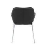 Daniella Contemporary Faux Leather Dining Chairs with Chrome Metal Legs in Black (Set of 2) (Set of 2) 15 Daniella Contemporary Faux Leather Dining Chairs with Chrome Metal Legs in Black (Set of 2) (Set of 2)