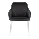 Daniella Contemporary Faux Leather Dining Chairs with Chrome Metal Legs in Black (Set of 2) (Set of 2) 16 Daniella Contemporary Faux Leather Dining Chairs with Chrome Metal Legs in Black (Set of 2) (Set of 2)
