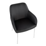 Daniella Contemporary Faux Leather Dining Chairs with Chrome Metal Legs in Black (Set of 2) (Set of 2) 17 Daniella Contemporary Faux Leather Dining Chairs with Chrome Metal Legs in Black (Set of 2) (Set of 2)