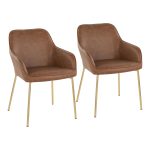 Daniella Contemporary Gold and Camel Faux Leather Dining Chairs (Set of 2) 11 Daniella Contemporary Gold and Camel Faux Leather Dining Chairs (Set of 2)
