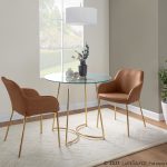 Daniella Contemporary Gold and Camel Faux Leather Dining Chairs (Set of 2) 10 Daniella Contemporary Gold and Camel Faux Leather Dining Chairs (Set of 2)