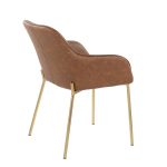 Daniella Contemporary Gold and Camel Faux Leather Dining Chairs (Set of 2) 14 Daniella Contemporary Gold and Camel Faux Leather Dining Chairs (Set of 2)