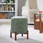Daniella Contemporary Green Fabric Walnut Wood Storage Ottoman 11 Daniella Contemporary Green Fabric Walnut Wood Storage Ottoman