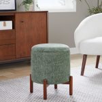 Daniella Contemporary Green Fabric Walnut Wood Storage Ottoman 13 Daniella Contemporary Green Fabric Walnut Wood Storage Ottoman