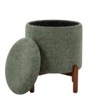 Daniella Contemporary Green Fabric Walnut Wood Storage Ottoman 18 Daniella Contemporary Green Fabric Walnut Wood Storage Ottoman