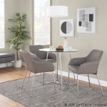 Daniella Contemporary Grey Faux Leather Chrome Dining Chairs (Set of 2)