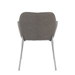 Daniella Contemporary Grey Faux Leather Chrome Dining Chairs (Set of 2)