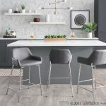Daniella Contemporary Grey Faux Leather Counter Stools (Set of 2)