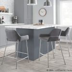 Daniella Contemporary Grey Faux Leather Counter Stools (Set of 2)