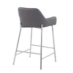 Daniella Contemporary Grey Faux Leather Counter Stools (Set of 2)