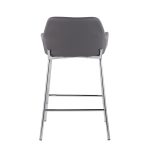 Daniella Contemporary Grey Faux Leather Counter Stools (Set of 2)
