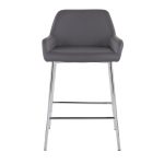 Daniella Contemporary Grey Faux Leather Counter Stools (Set of 2)