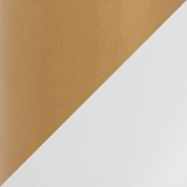 Daniella Contemporary White Faux Leather and Gold High Back Bench 12