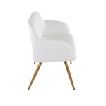 Daniella Contemporary White Faux Leather and Gold High Back Bench 19 Daniella Contemporary White Faux Leather and Gold High Back Bench