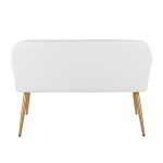Daniella Contemporary White Faux Leather and Gold High Back Bench 21 Daniella Contemporary White Faux Leather and Gold High Back Bench