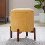 Daniella Contemporary Yellow Fabric Walnut Wood Storage Ottoman 16 Daniella Contemporary Yellow Fabric Walnut Wood Storage Ottoman
