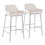 Daniella Cream Fabric Chrome Contemporary Bar Stool (Set of 2) 11 Daniella Cream Fabric Chrome Contemporary Bar Stool (Set of 2)