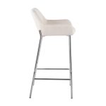 Daniella Cream Fabric Chrome Contemporary Bar Stool (Set of 2) 13 Daniella Cream Fabric Chrome Contemporary Bar Stool (Set of 2)