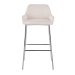 Daniella Cream Fabric Chrome Contemporary Bar Stool (Set of 2) 16 Daniella Cream Fabric Chrome Contemporary Bar Stool (Set of 2)