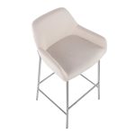 Daniella Cream Fabric Chrome Contemporary Bar Stool (Set of 2) 17 Daniella Cream Fabric Chrome Contemporary Bar Stool (Set of 2)