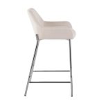 Daniella Cream Fabric Chrome Contemporary Counter Stool (Set of 2) 16 Daniella Cream Fabric Chrome Contemporary Counter Stool (Set of 2)