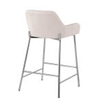 Daniella Cream Fabric Chrome Contemporary Counter Stool (Set of 2) 17 Daniella Cream Fabric Chrome Contemporary Counter Stool (Set of 2)