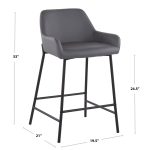 Daniella Cream Fabric Chrome Contemporary Counter Stool (Set of 2) 21 Daniella Cream Fabric Chrome Contemporary Counter Stool (Set of 2)
