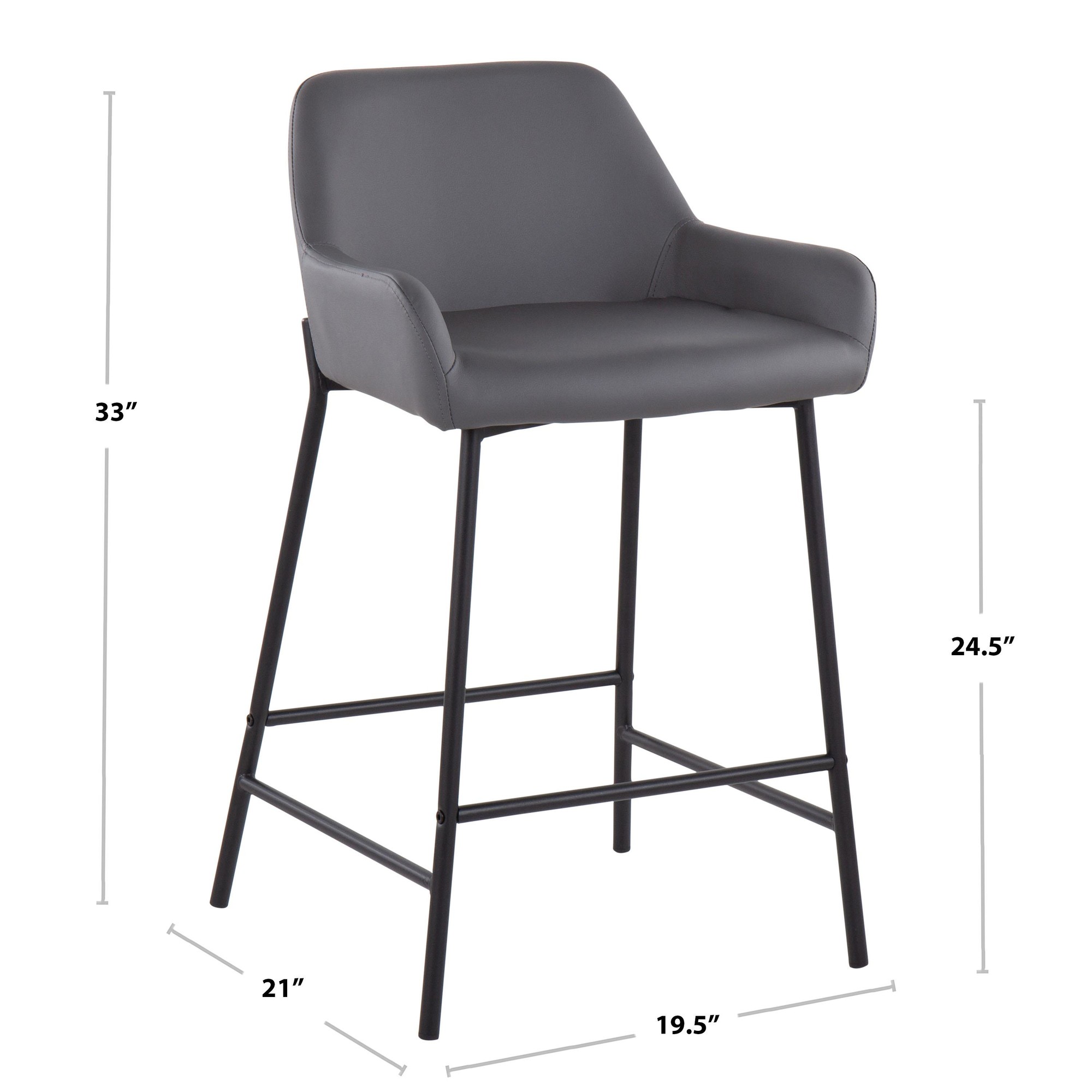 Daniella Cream Fabric Chrome Contemporary Counter Stool (Set of 2) 10 Daniella Cream Fabric Chrome Contemporary Counter Stool (Set of 2) - Image 10