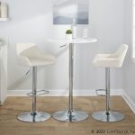 Daniella Cream Fabric Chrome Contemporary Swivel Barstool (Set of 2)