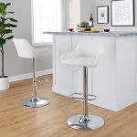 Daniella Cream Fabric Chrome Contemporary Swivel Barstool (Set of 2)
