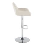 Daniella Cream Fabric Chrome Contemporary Swivel Barstool (Set of 2)