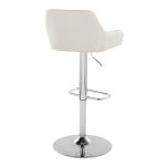 Daniella Cream Fabric Chrome Contemporary Swivel Barstool (Set of 2)