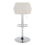 Daniella Cream Fabric Chrome Contemporary Swivel Barstool (Set of 2)