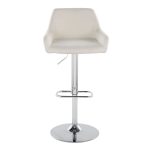 Daniella Cream Fabric Chrome Contemporary Swivel Barstool (Set of 2)