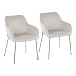 Daniella Cream Velvet Chrome Contemporary Dining Chairs (Set of 2) 11 Daniella Cream Velvet Chrome Contemporary Dining Chairs (Set of 2)