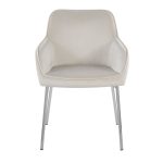 Daniella Cream Velvet Chrome Contemporary Dining Chairs (Set of 2) 16 Daniella Cream Velvet Chrome Contemporary Dining Chairs (Set of 2)