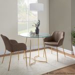Daniella Gold Espresso Contemporary Dining Chairs (Set of 2)