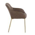 Daniella Gold Espresso Contemporary Dining Chairs (Set of 2)