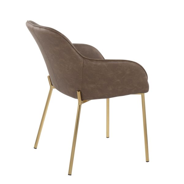 Daniella Gold Espresso Contemporary Dining Chairs Set of 2 4
