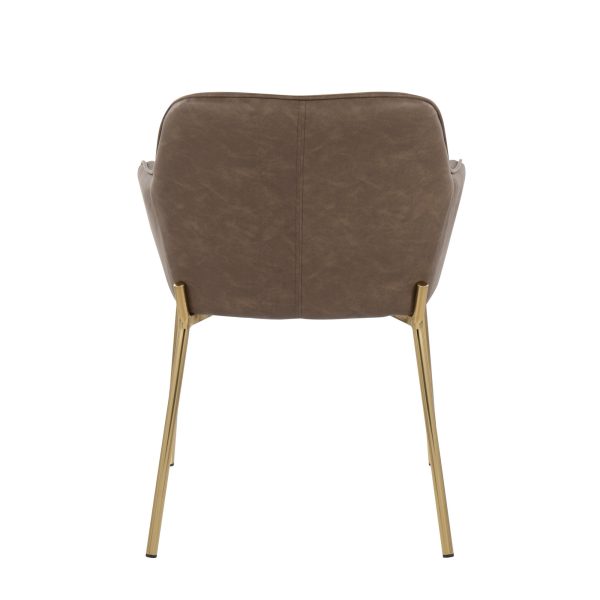 Daniella Gold Espresso Contemporary Dining Chairs Set of 2 5