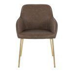 Daniella Gold Espresso Contemporary Dining Chairs (Set of 2)