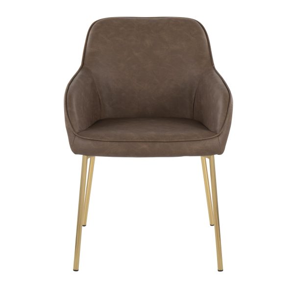 Daniella Gold Espresso Contemporary Dining Chairs Set of 2 6