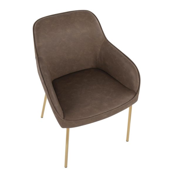 Daniella Gold Espresso Contemporary Dining Chairs Set of 2 7