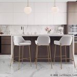 Daniella Gold Metal White Velvet Contemporary Bar Stools (Set of 2) 10 Daniella Gold Metal White Velvet Contemporary Bar Stools (Set of 2)