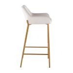 Daniella Gold Metal White Velvet Contemporary Bar Stools (Set of 2) 13 Daniella Gold Metal White Velvet Contemporary Bar Stools (Set of 2)