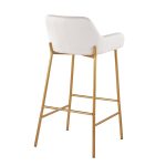 Daniella Gold Metal White Velvet Contemporary Bar Stools (Set of 2) 14 Daniella Gold Metal White Velvet Contemporary Bar Stools (Set of 2)